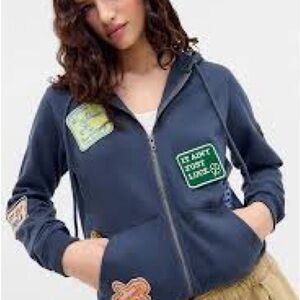 BDG Navy Varsity Jacket with Patches